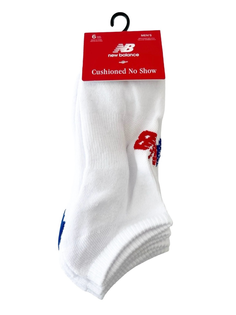 New Balance Cushion No-show Socks
6 Pairs White/Red/Blue NWT